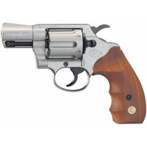 Plynový revolver Colt Detective Special nickel/wood, kal. 9mm